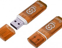 8GB USB Flash, SmartBuy Glossy оранжевый, SB8GBGS-Or 