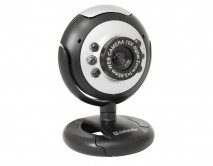 Веб-камера Defender C-110 0.3МП черная (микрофон, крепление на монитор/экран ноутбука, ручной фокус), 63110 