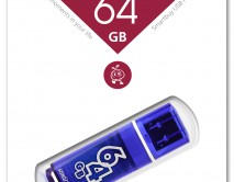 64GB USB Flash 3.0, SmartBuy Glossy синий, SB64GBGS-DB 