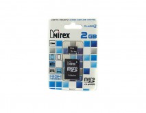 Карта памяти MicroSDHC MIREX 2GB cl4 + SD, 13613-ADTMSD02 