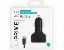 АЗУ-2USB Prime Line 2,1A + кабель micro USB, черный, 2213