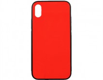 Чехол iPhone X Glass красный 
