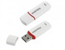 USB Flash 2.0, Smart Buy Crown 128GB белый, SB128GBCRW-W 