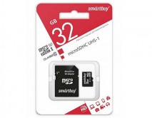Карта памяти MicroSDHC SmartBuy 32GB cl10 UHS-I + SD, SB32GBSDCL10-01