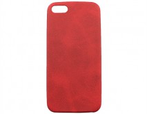 Чехол iPhone 5/5S Матовая кожа (красный) 