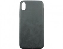 Чехол iPhone XS Max Матовая кожа (черный)
