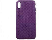Чехол iPhone X/XS Плетеный фиолетовый