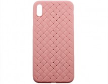 Чехол iPhone XS Max Плетеный розовый
