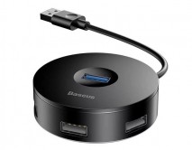 USB HUB Baseus round box USB3.0 to USB3.0+USB2.0*3, черный (CAHUB-F01)