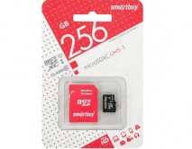 Карта памяти MicroSDXC SmartBuy 256GB cl10 UHS-I + SD, SB256GBSDCL10-01 
