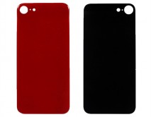 Задняя крышка (стекло) iPhone 8 (4.7) (c увеличенным вырезом под камеру) красная 1кл