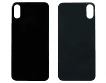 Задняя крышка (стекло) iPhone XS (c увеличенным вырезом под камеру) черная 1 класс 