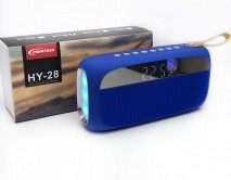 Колонка HY28 синий (Bluetooth/Hands Free/USB/FM/MicroSD/LED/Alarm clock/Clock) 