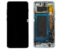 Дисплей Samsung G975F Galaxy S10 Plus + тачскрин + рамка черный (AMOLED Оригинал/Замененное стекло) 