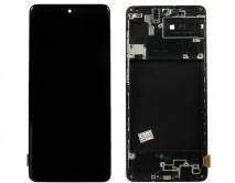 Дисплей Samsung A715F Galaxy A71 + тачскрин + рамка черный (GH82-22152A) (Service Pack 100%)
