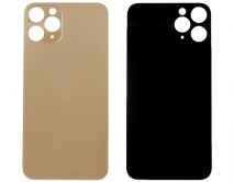 Задняя крышка (стекло) iPhone 11 Pro (c увел. вырезом) золото 1кл