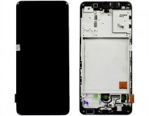 Дисплей Samsung A415F Galaxy A41 + тачскрин + рамка черный (GH82-22860A) (Service Pack 100%)