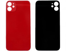Задняя крышка (стекло) iPhone 11 (c увел. вырезом) красная 1кл 