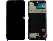 Дисплей Samsung A515F Galaxy A51 + тачскрин + рамка черный (Копия OLED) 
