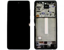 Дисплей Samsung A525F Galaxy A52 + тачскрин + рамка черный (GH82-25524A) (Service Pack 100%)