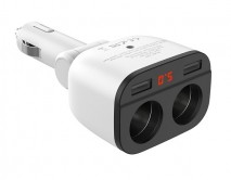 Разветвитель прикуривателя Hoco Z28 2 выхода USB+2АЗУ белый 