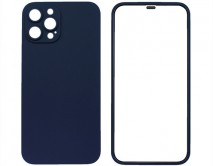 Защита 360 iPhone 12 Pro Max темно-синяя (защитное стекло+задняя крышка) 