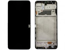 Дисплей Samsung A225F Galaxy A22 + тачскрин + рамка черный (AMOLED LCD Оригинал/Замененное стекло)