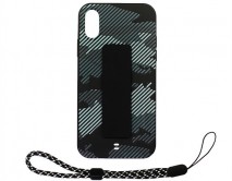 Чехол iPhone X/XS Камуфляж с держателем (черный)