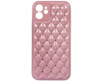 Чехол iPhone 12 Rombus (розовая пудра) 