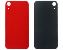 Задняя крышка (стекло) iPhone XR (с увеличенным вырезом) красная 1 класс 