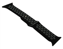 Ремешок Watch Series 42mm/44mm/45mm/49mm силиконовый Nike band черный/серый #1