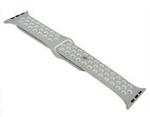 Ремешок Watch Series 42mm/44mm/45mm/49mm силиконовый Nike band серый/белый #4