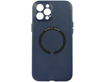 Чехол iPhone 12 Pro Max Leather Magnetic, темно-синий