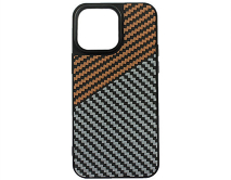 Чехол iPhone 14 Pro Max Dual Carbon, оранжевый/серый