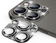 Защитная накладка на камеру iPhone 14 Pro/14 Pro Max 3D со стразами черная