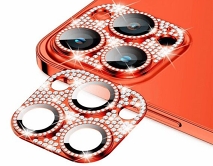 Защитная накладка на камеру iPhone 13/13 mini 3D со стразами красная