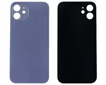 Задняя крышка (cтекло) iPhone 12 (с увел. вырезом) фиолетовая 1 класс 
