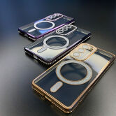 Чехол Samsung S22 Glitter MagSafe (золотой)